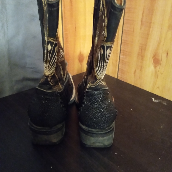 Black reptile print youth boots - Picture 2 of 6